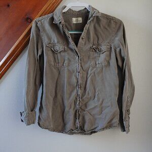Marine Layer Green Khaki Style Button Up Down Shirt Size XS